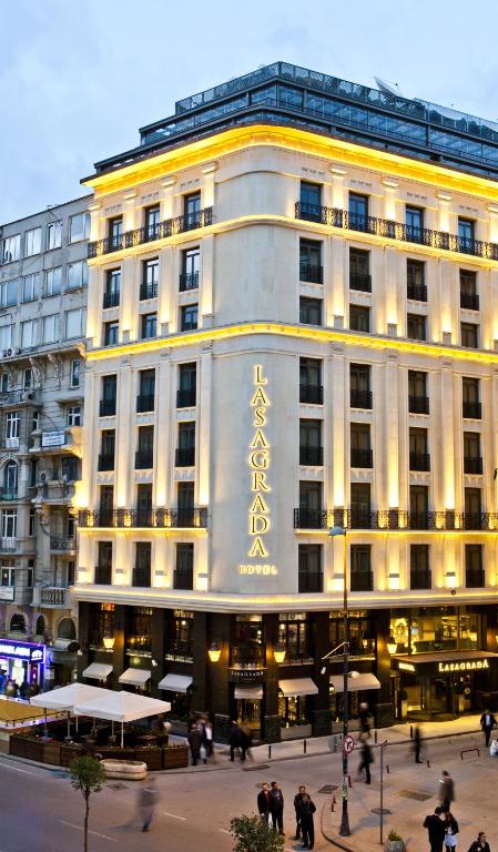 Lasagrada Hotel Istanbul - a large building with a sign on the side of it at Lasagrada Hotel Istanbul in Istanbul