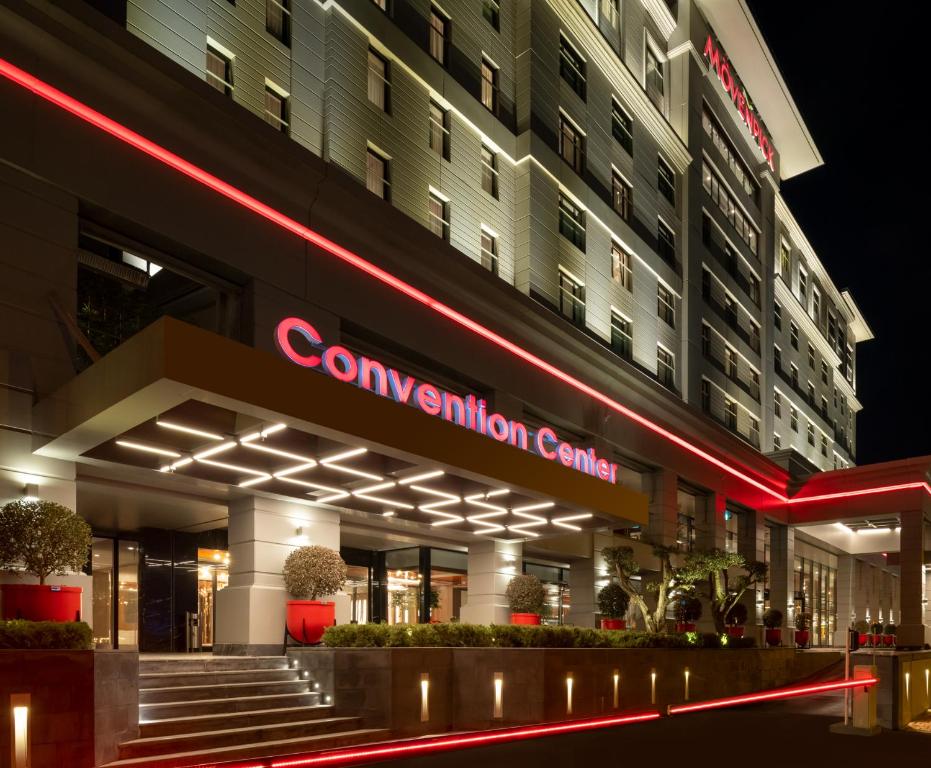 Mövenpick Hotel Istanbul Asia Airport - a rendering of the convention centre at night at Mövenpick Hotel Istanbul Asia Airport in Istanbul