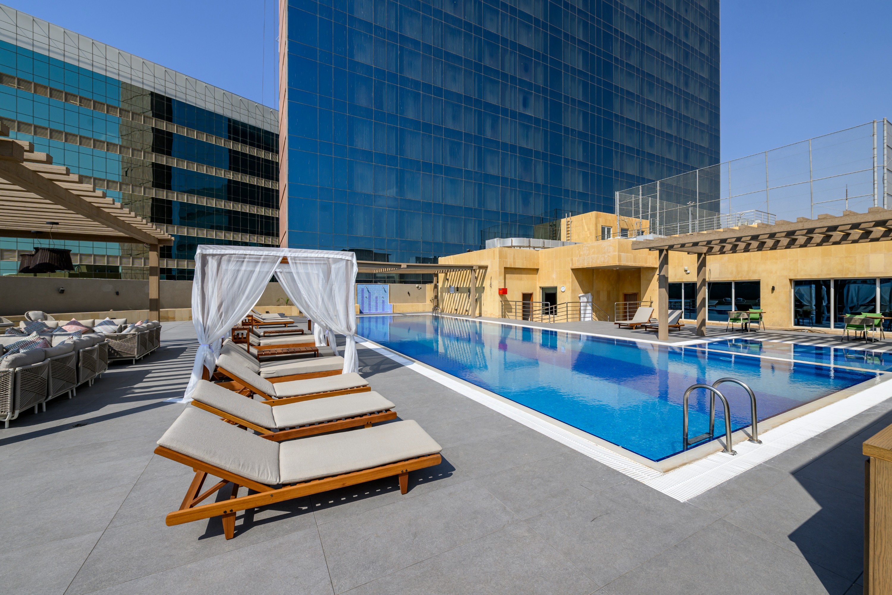 Luxurious outdoor pool area