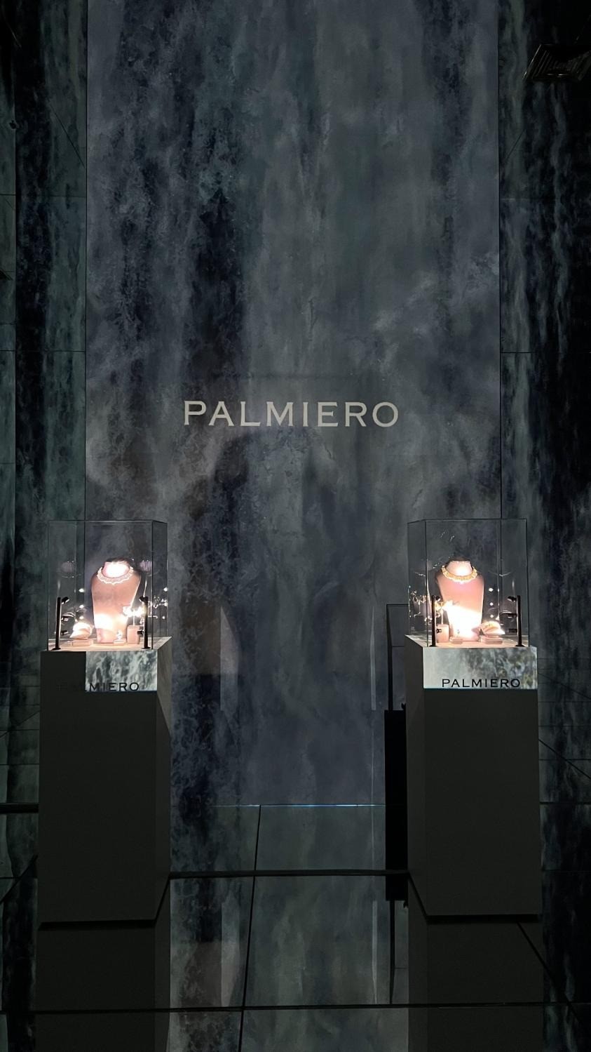 Arte Museum Dubai interior with illuminated jewelry displays.