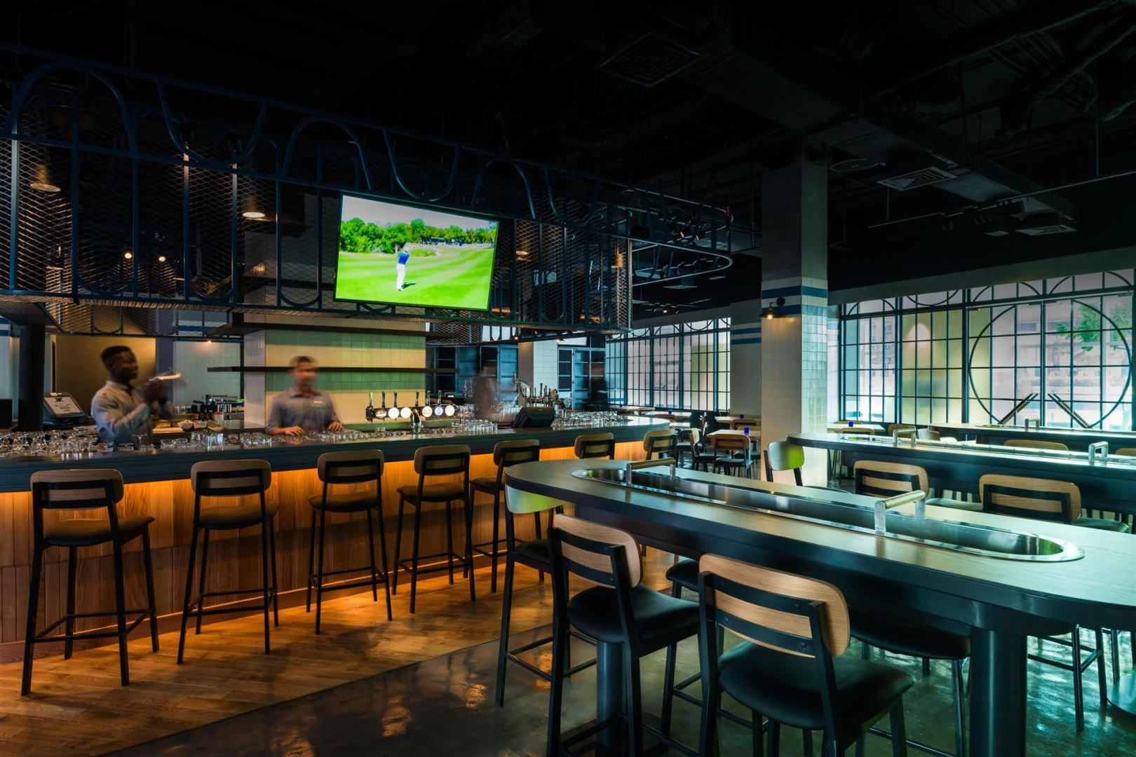 Modern bar interior at JW Marriott Marquis Hotel Dubai.