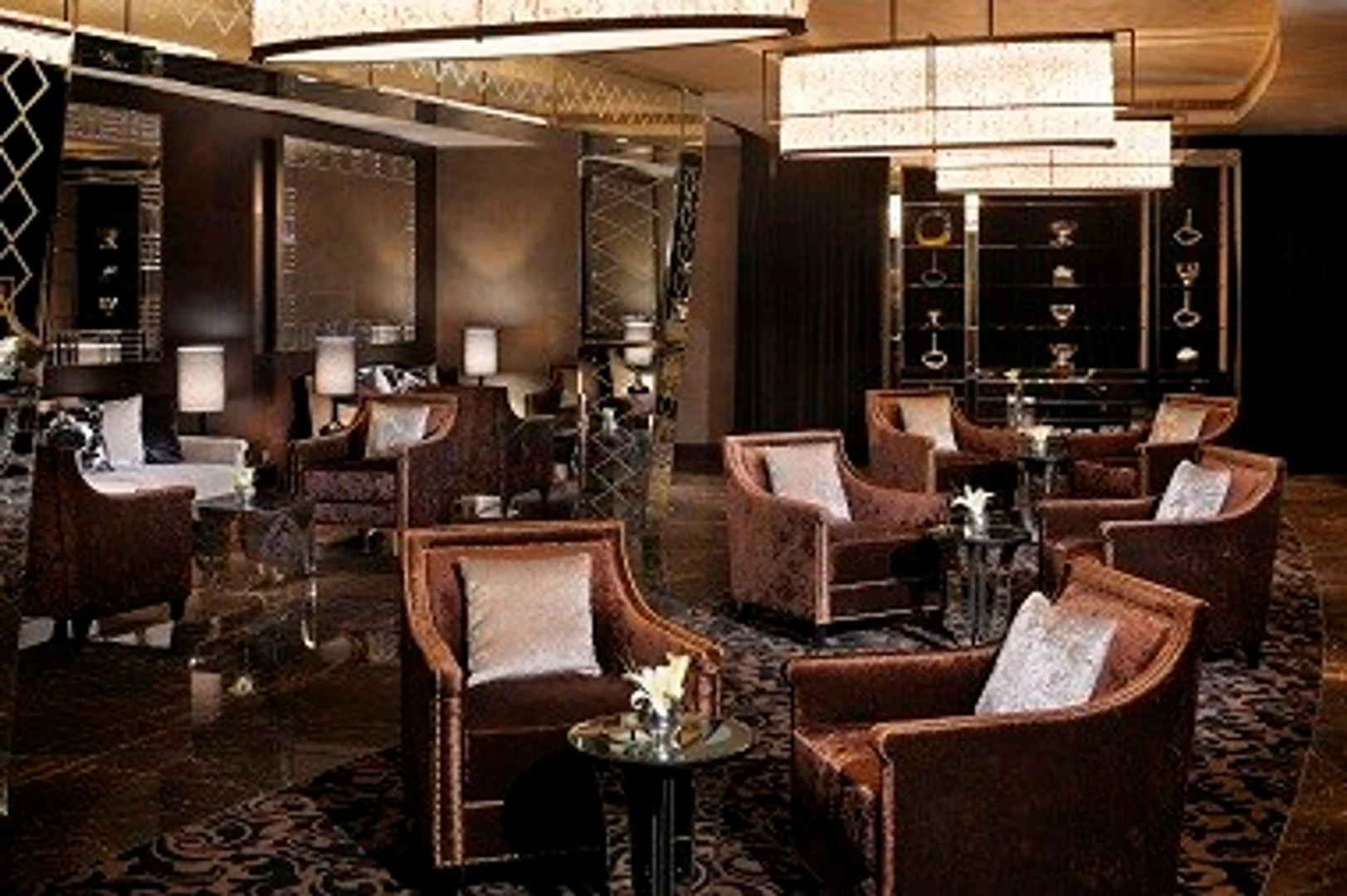 Luxurious lounge area at JW Marriott Marquis Hotel Dubai.