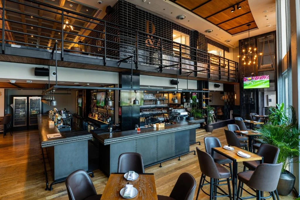 Modern bar interior at Jumeirah Beach Hotel, Dubai.