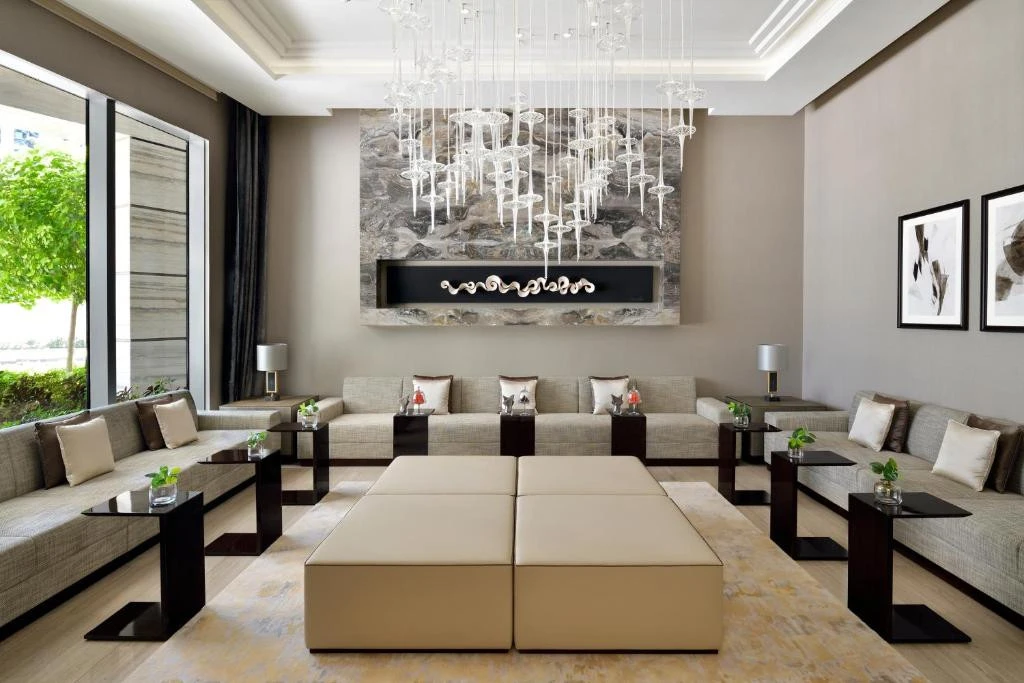 Modern lounge at Address Sky View, Dubai with elegant seating and decor.