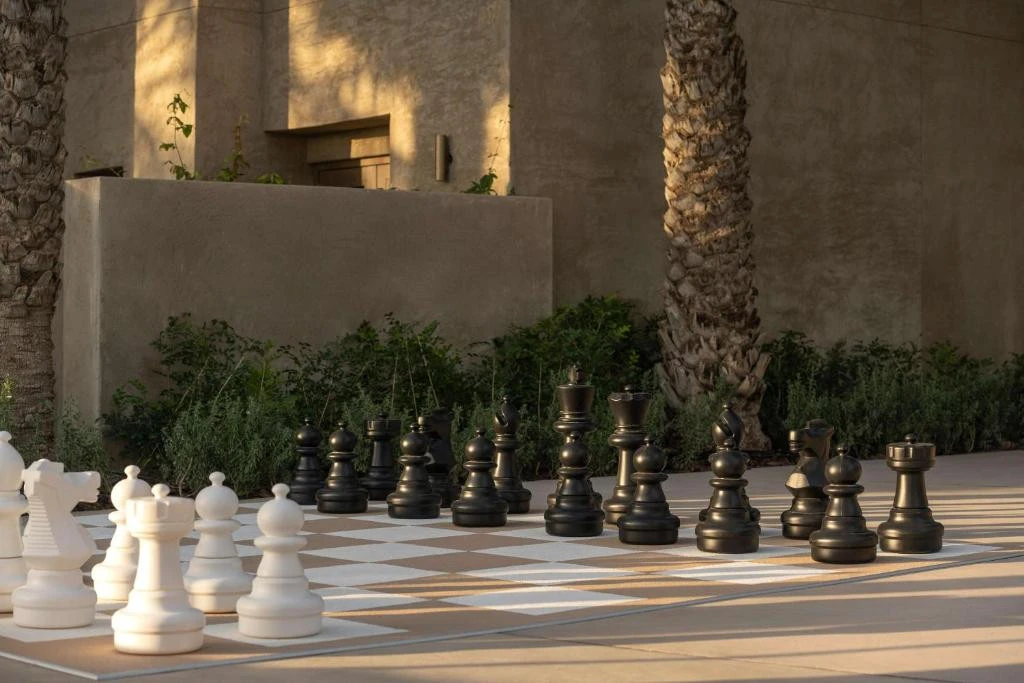 Giant chess set at Bab Al Shams Desert Resort, Dubai.