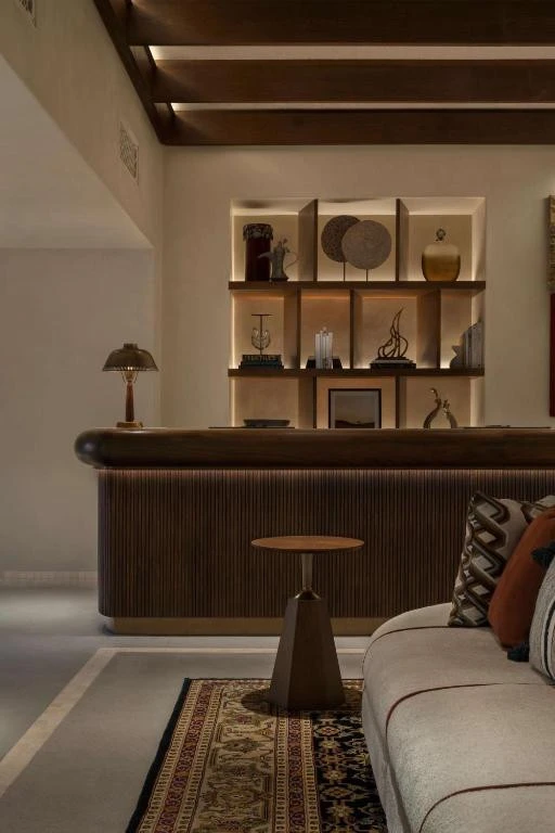 Elegant lounge at Bab Al Shams Desert Resort, Dubai with cozy seating.