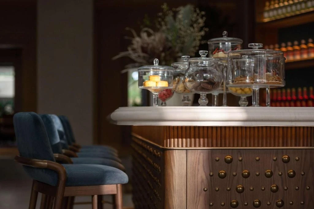 Elegant dessert display at Bab Al Shams Resort, Dubai.