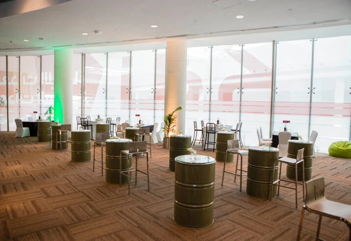 Modern seating area at Dubai World Trade Centre, Dubai.