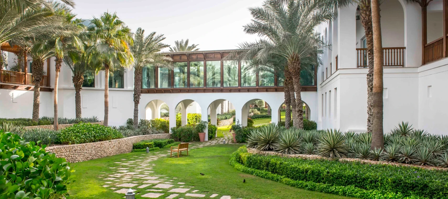 Lush garden at Dubai Creek Golf & Yacht Club, Dubai.