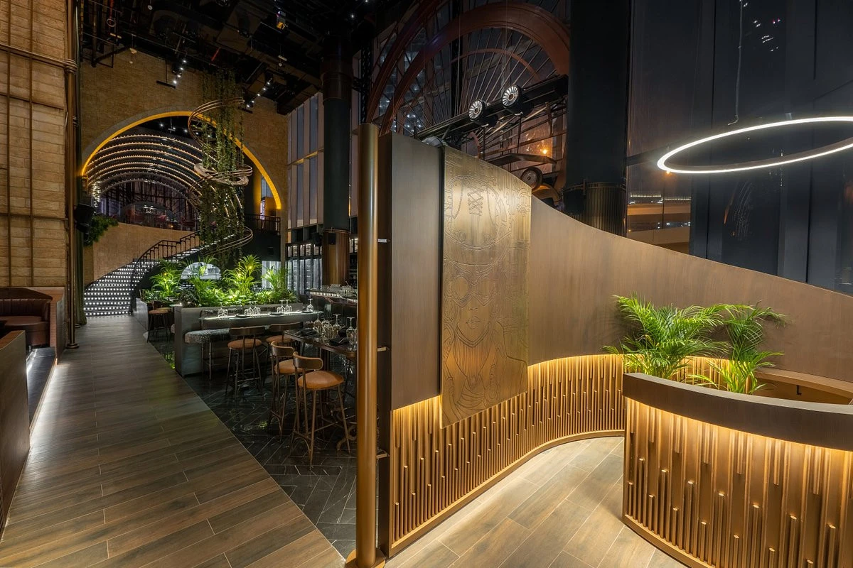 Amelia Restaurant & Lounge interior with modern design, Dubai.