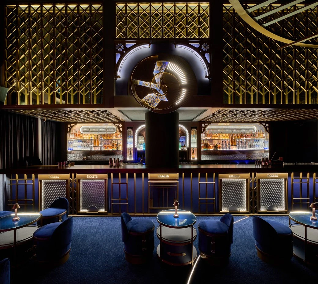 Elegant interior of Amelia Restaurant & Lounge, Dubai, with plush seating.