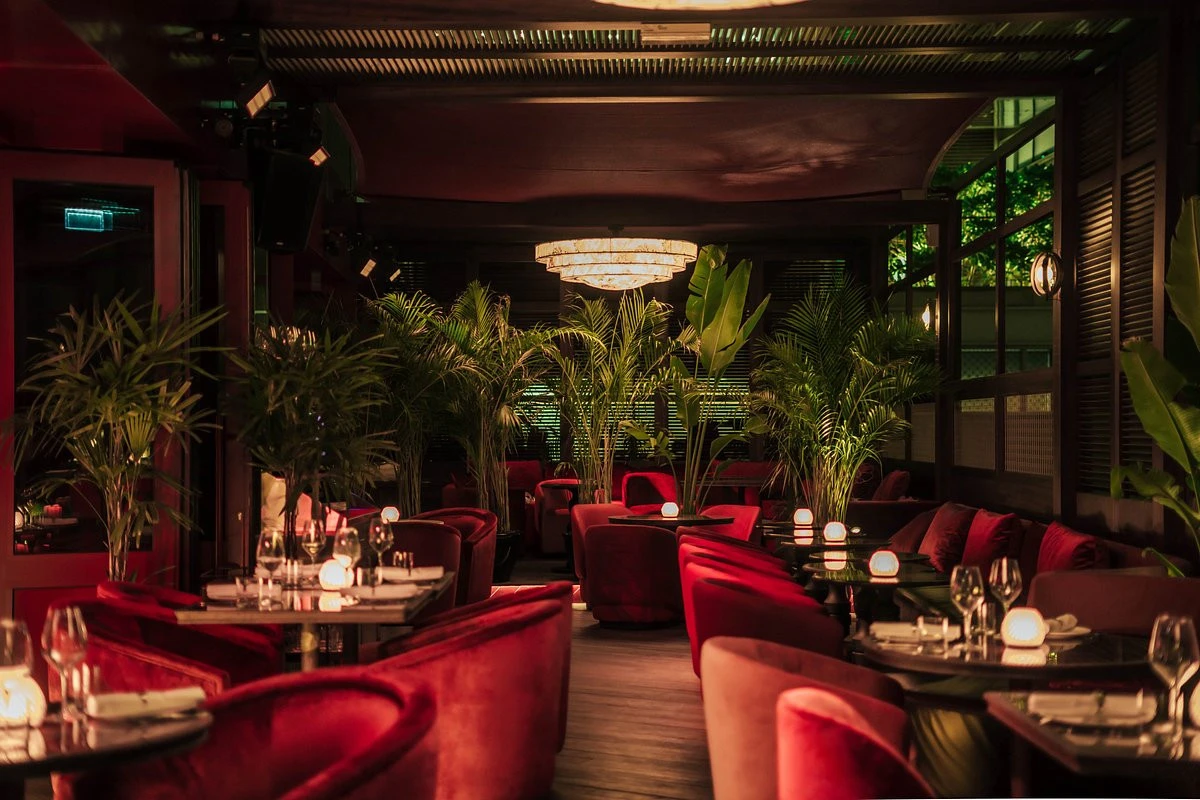 Luxurious dining area at Babylon Difc, Dubai with elegant decor.