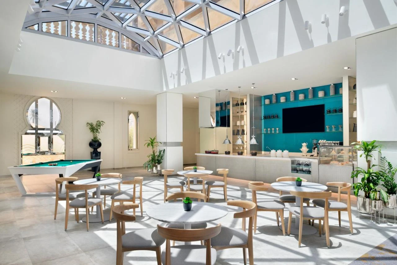 Modern cafe with skylight at Arjaan by Rotana, Dubai Media City.
