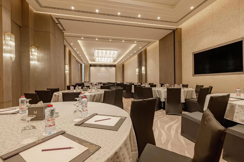 Elegant conference room at Khalidia Palace Hotel Dubai.