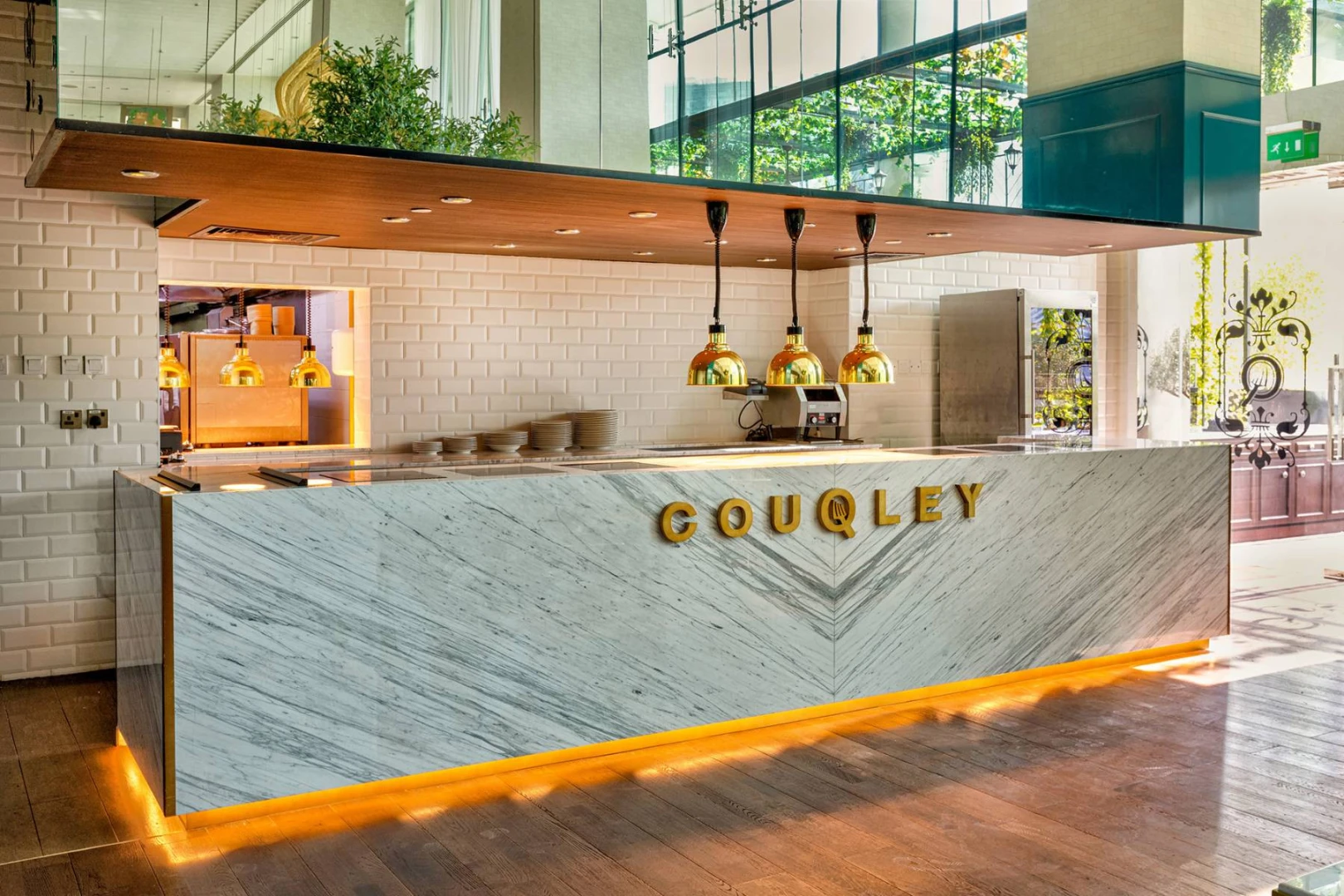 Couqley French Brasserie Downtown Dubai interior with modern decor.