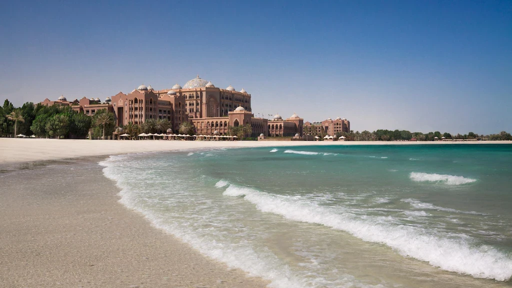 Emirates Palace Mandarin Oriental by the beach, Abu Dhabi.