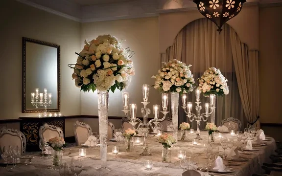 Elegant dining setup at One&Only Royal Mirage, Dubai meeting room.