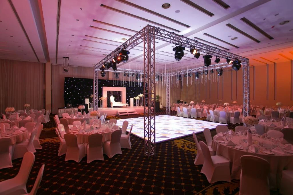 Elegant event setup at Two Seasons Hotel, Dubai ballroom.