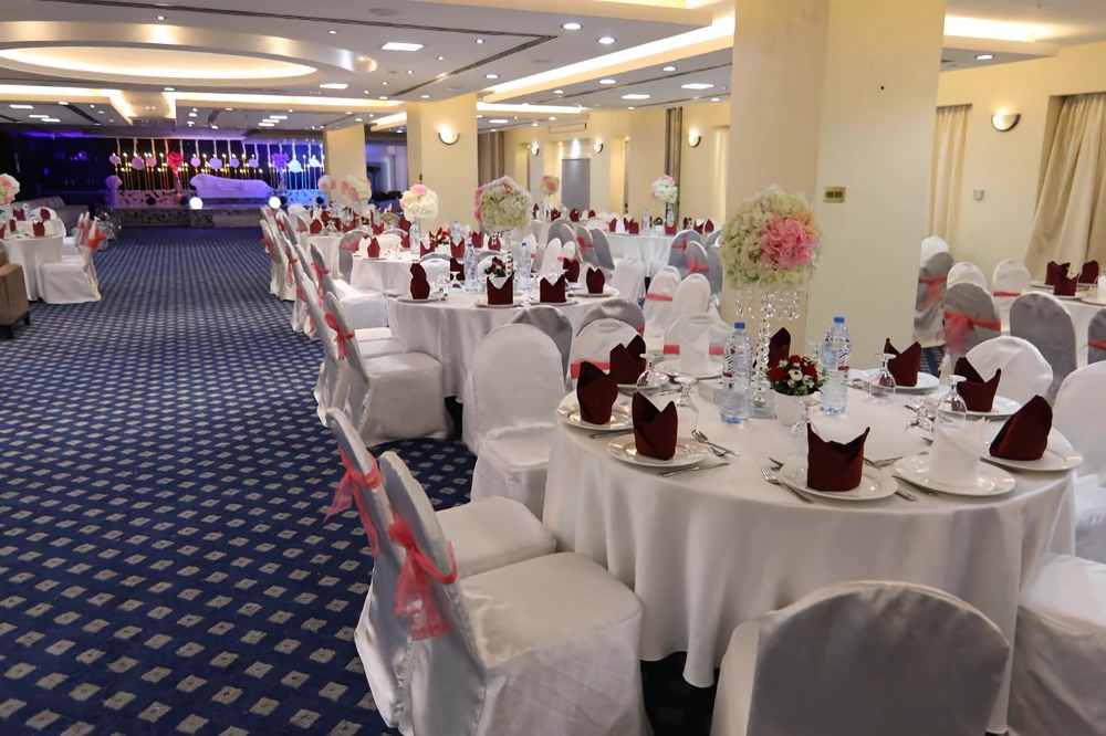 Elegant banquet hall setup at All Seasons Hotel Al Ain.