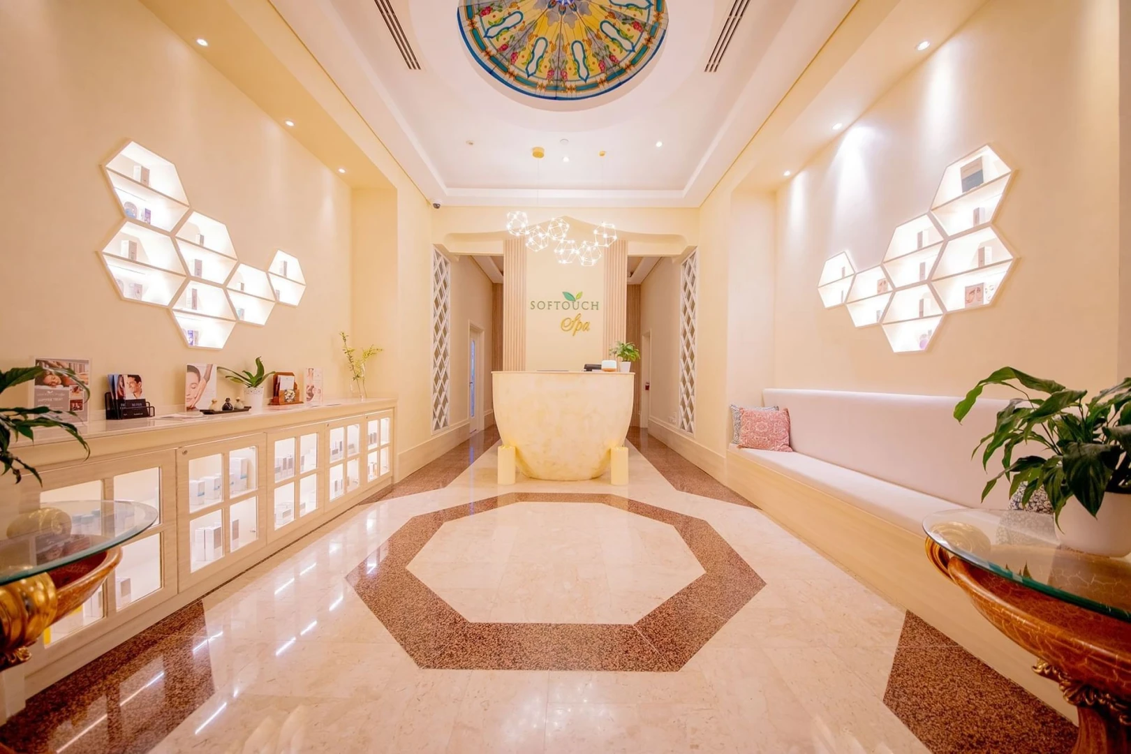 Softouch Spa reception at Kempinski Hotel Ajman, elegant and welcoming.