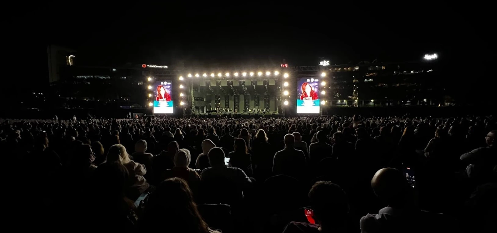 Crowd at night concert, Dubai Media City Amphitheatre, Dubai.