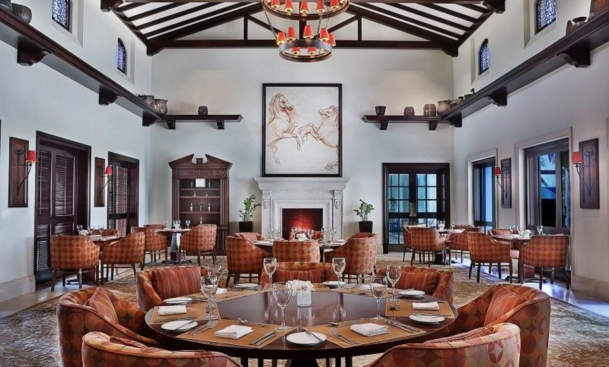 Elegant dining room at Dubai Polo & Equestrian Club, Dubai.
