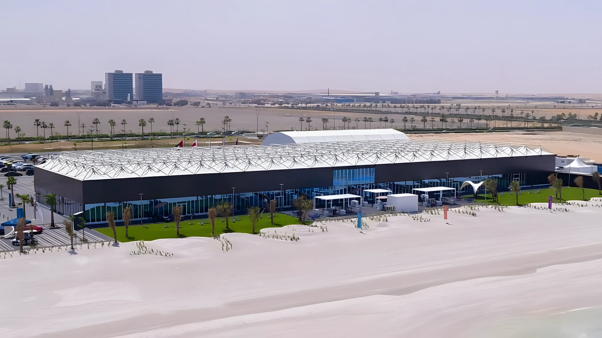 Al Hamra International Exhibition Center, Ras Al-Khaimah, beachfront location.