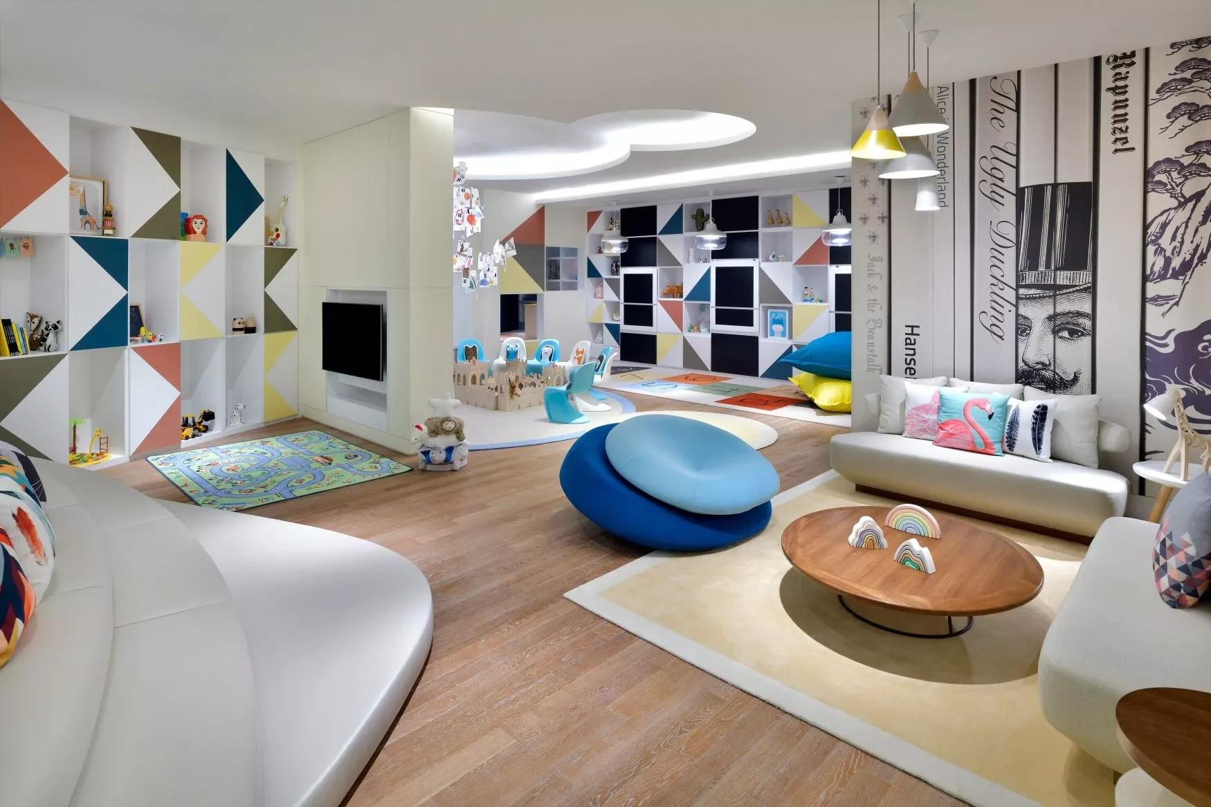 Colorful kids' playroom at Address Sky View, Dubai.
