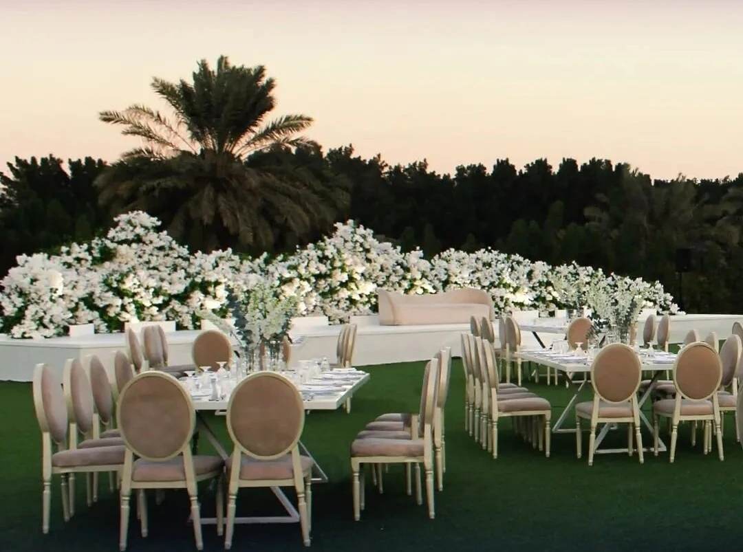Elegant outdoor setup at Sharjah Golf and Shooting Club, Sharjah.