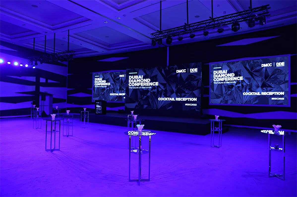 Almas Conference Centre Dubai, setup for Dubai Diamond Conference event.
