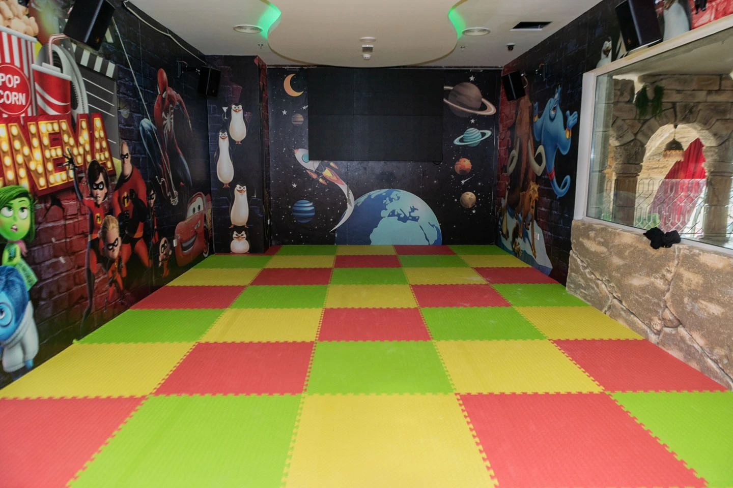 Colorful kids play area at Al Meshwar Restaurant, Dubai.