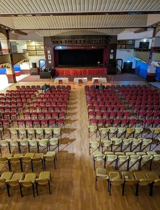 Empty auditorium at India Social & Cultural Centre, Dubai