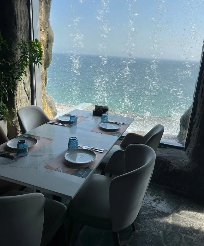 Seaside dining at Habib Beirut Restaurant Khorfakkan, Sharjah.