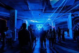 Crowd enjoying a vibrant event at P7 Arena, Dubai.