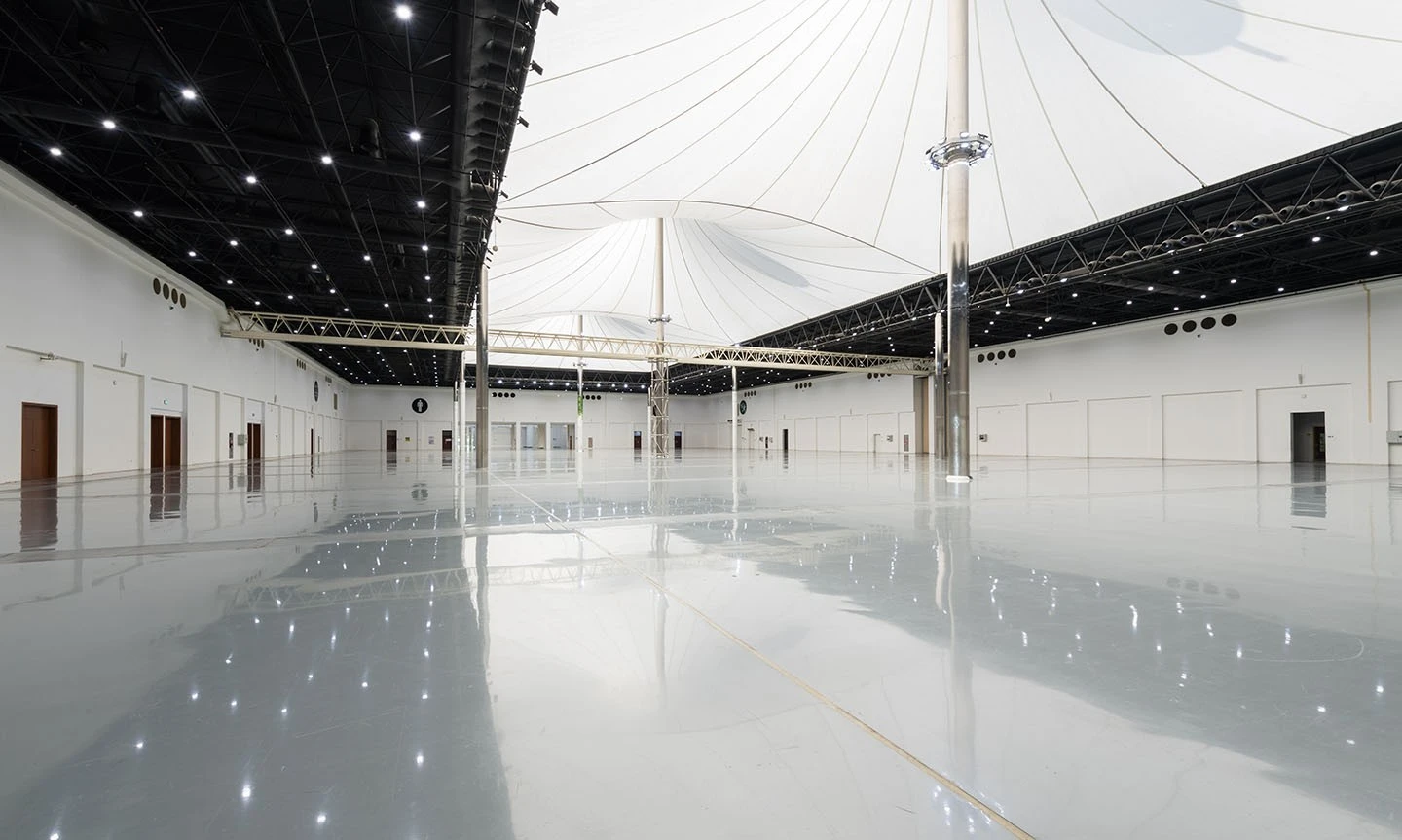 Spacious hall with high ceiling at ADNEC Centre Al Ain.