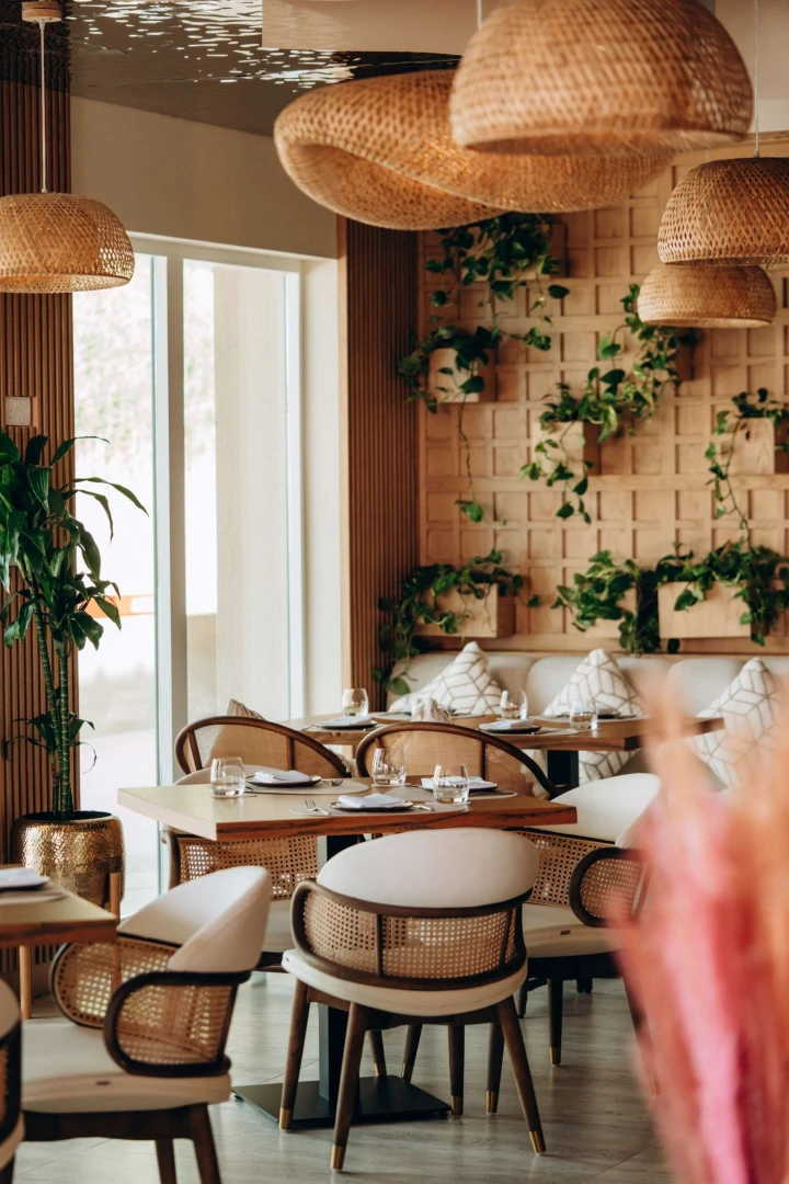 Cozy dining area at Cabana On The Beach, Dubai.