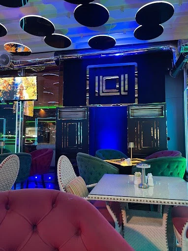ILOLI Restaurant interior with colorful seating, Dubai Marina Walk.