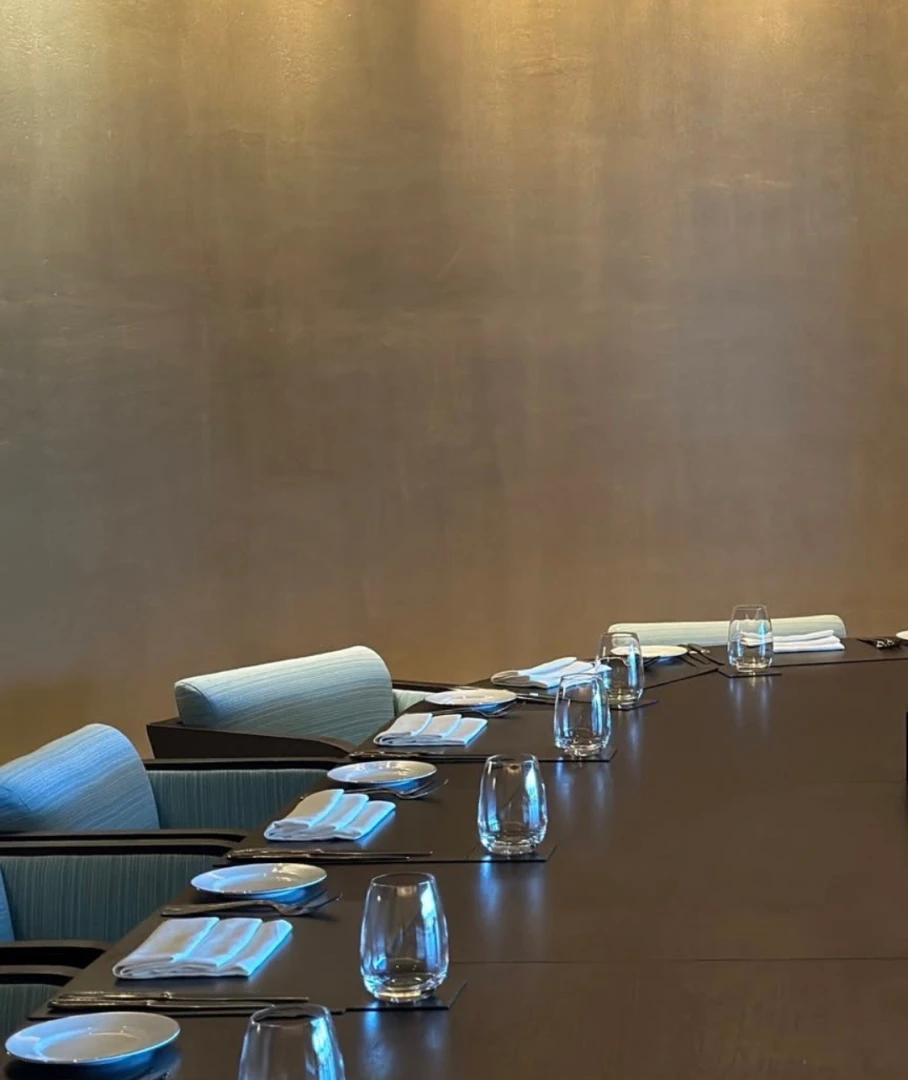 Sophisticated table arrangement at Amal Restaurant, Armani Hotel, Dubai.