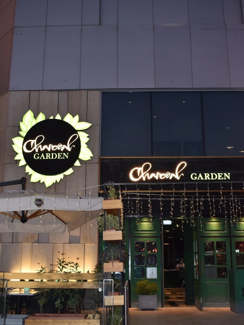 Entrance of Charcoal Garden Restaurant & Cafe, Dubai Media City.