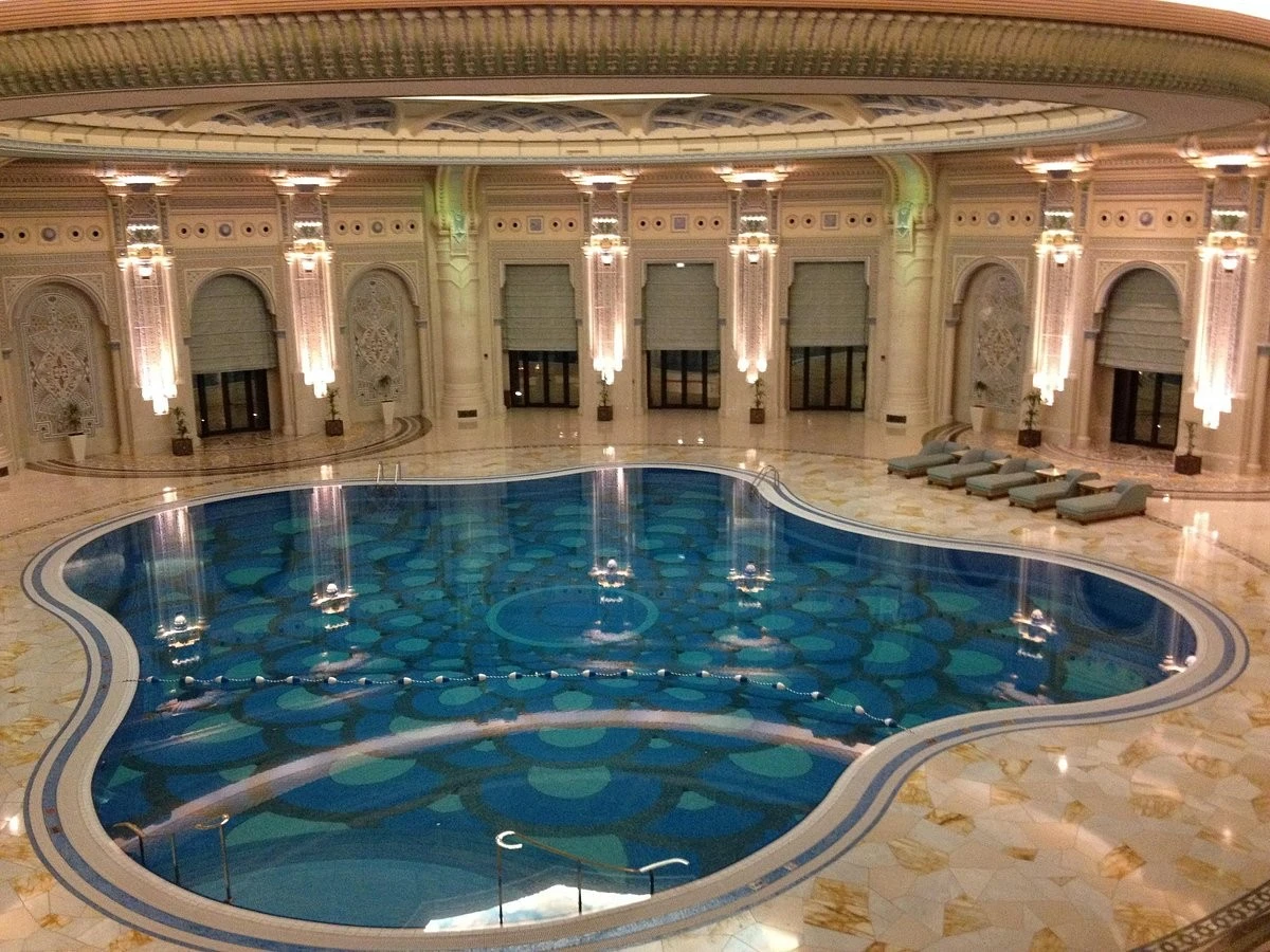 Luxurious indoor pool at The Ritz Carlton Riyadh.