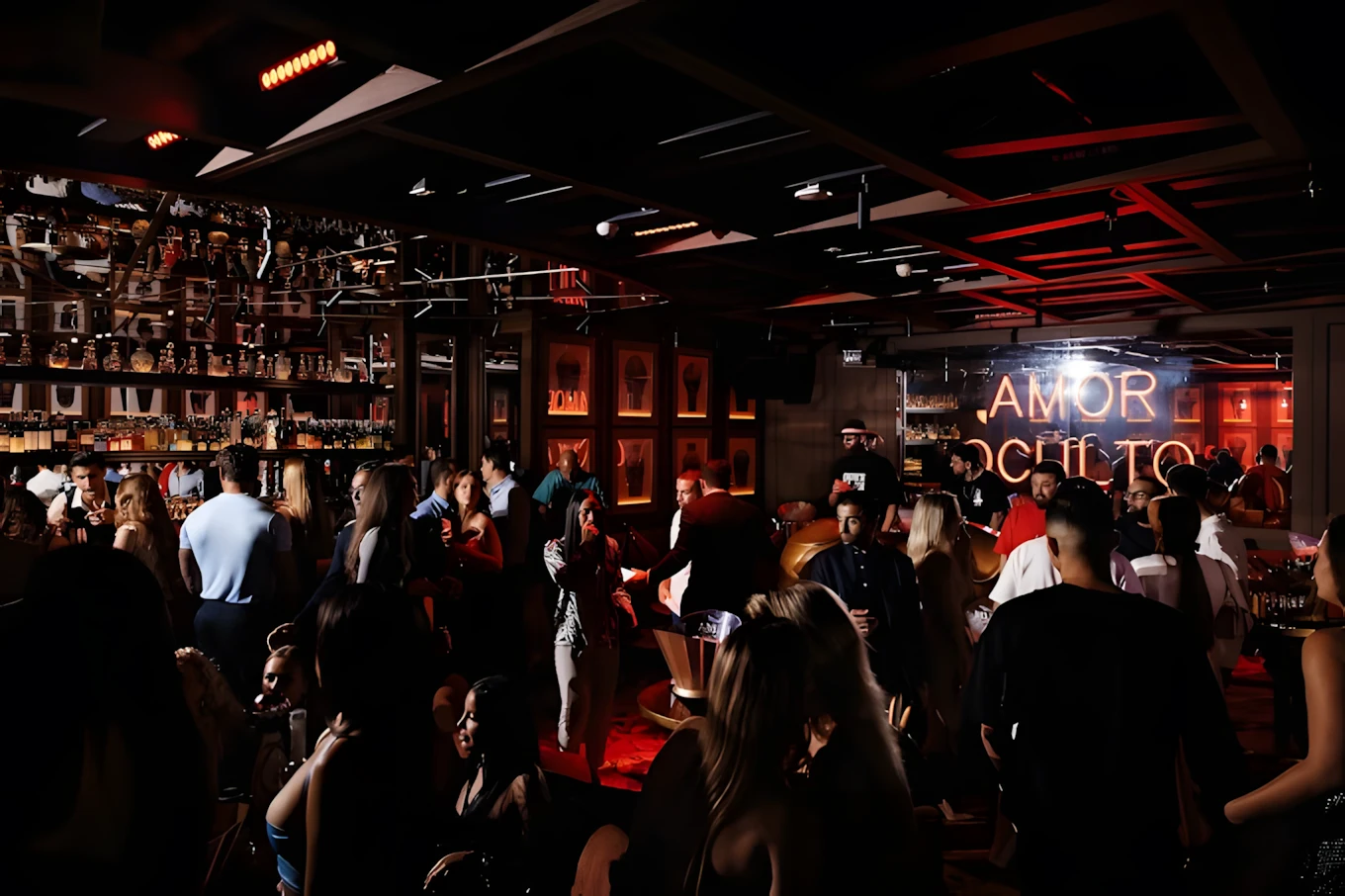 Crowded evening at Amor by Salvaje, Downtown Dubai.