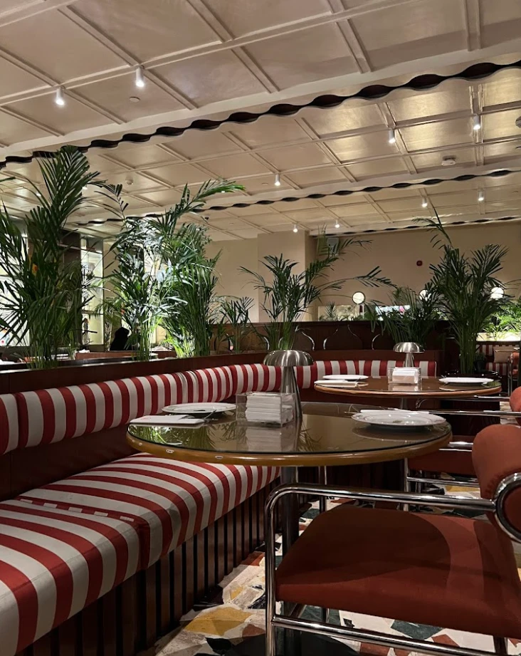 Stylish dining area at PUBLIC Restaurant Riyadh As Sulimaniyah.