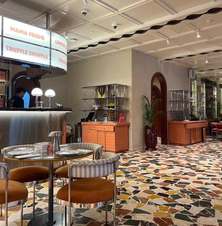 Stylish interior of PUBLIC Restaurant Riyadh As Sulimaniyah.