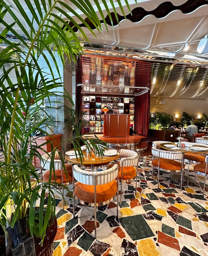 Colorful dining area at PUBLIC Restaurant Riyadh As Sulimaniyah.