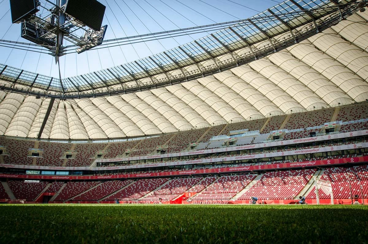 King Abdullah Sport City stadium interior, Jeddah, with empty seats.