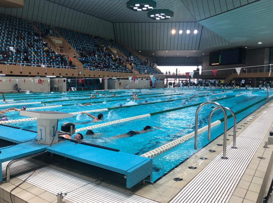Competitive swimmers in action at Jeddah's Prince Abdullah Al Faisal pool.