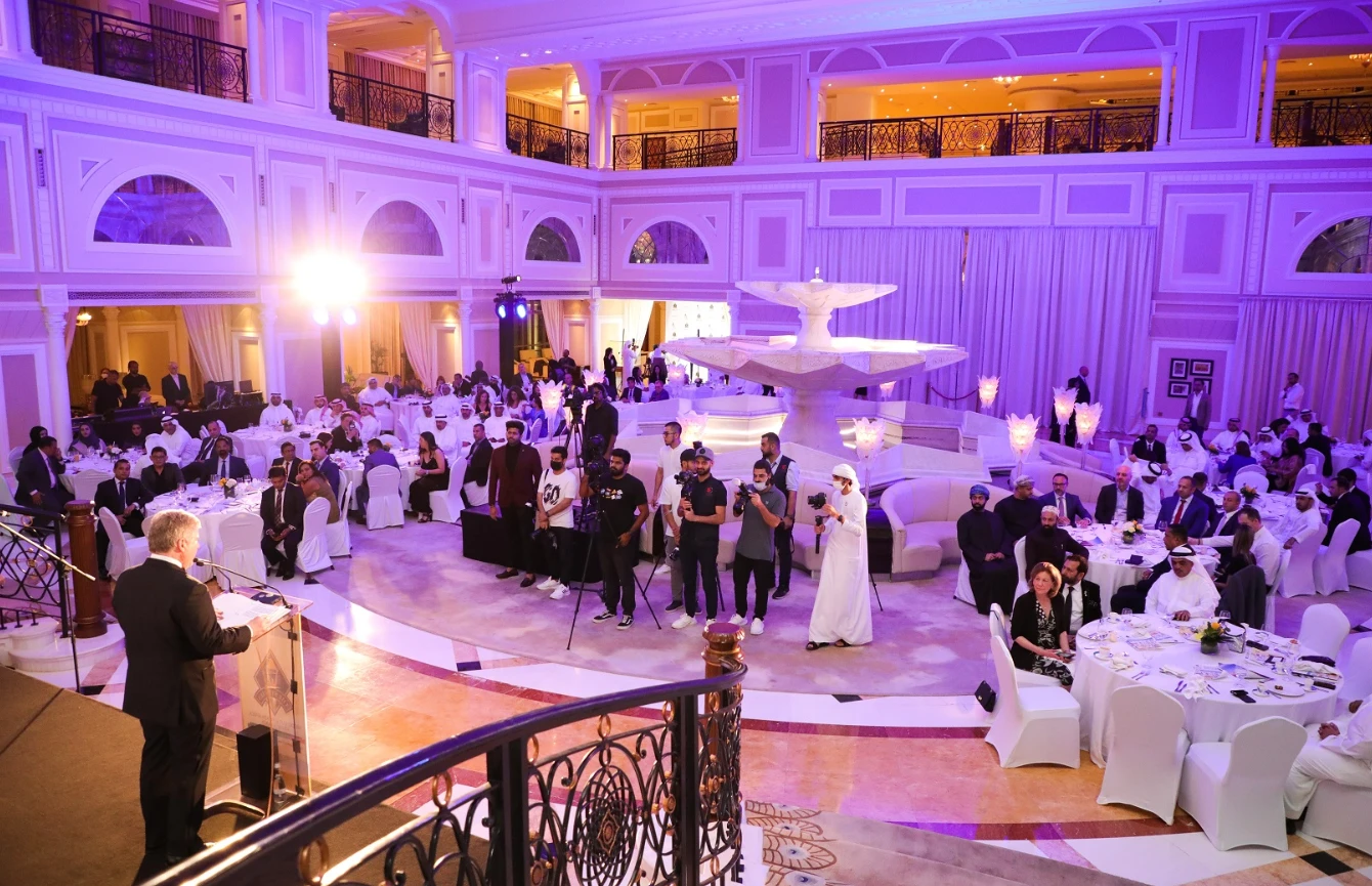 Elegant event at Rak Expo Center, Ras Al-Khaimah, with seated guests.