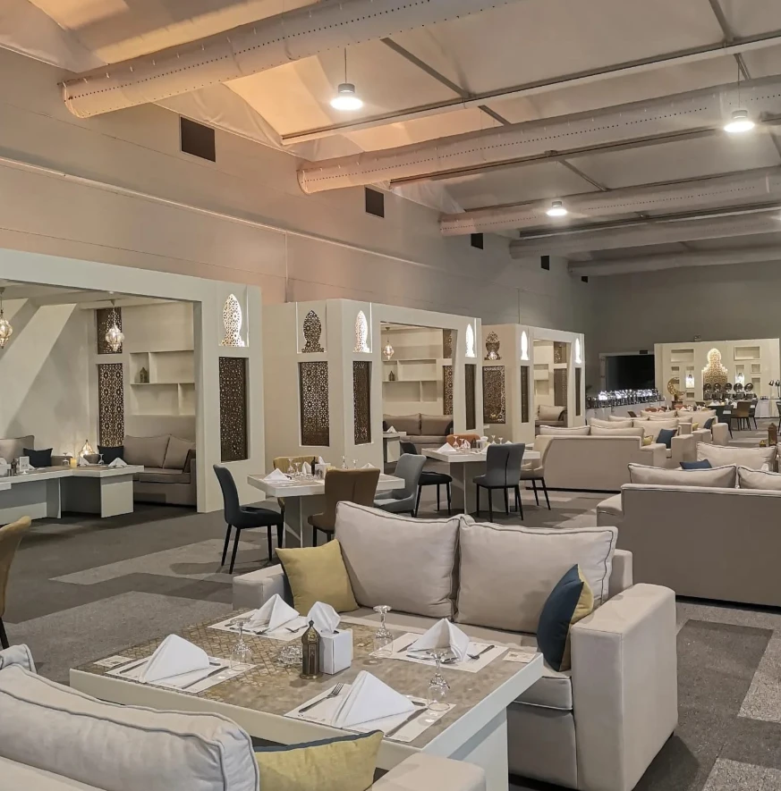 Elegant dining area at Rak Expo Center, Ras Al-Khaimah.