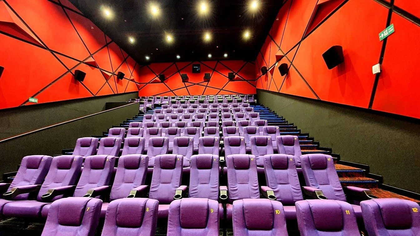 Purple seats in Novo Cinemas The Pearl Doha auditorium.