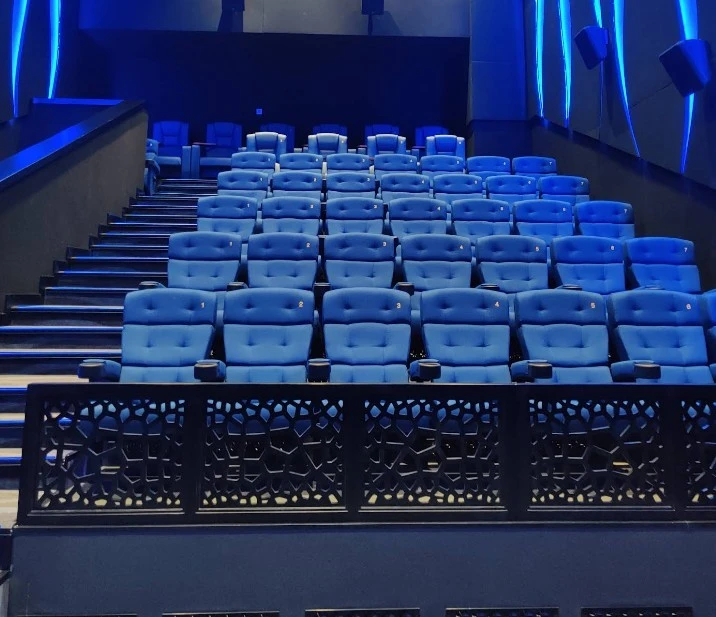 Blue seating in Novo Cinemas Msheireb Doha auditorium.
